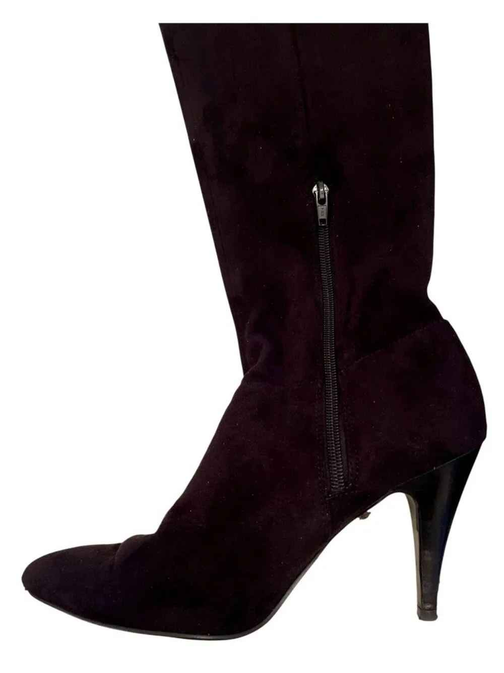 Nine West Over the Knee Boots Women's 8M Black Suede Stiletto 3